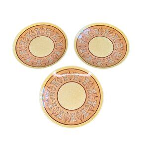 Taylor Smith & Ironstone MCM Honey Gold Tea Saucer Bread Plate 6.5” Set of 3 USA